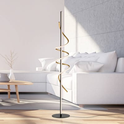 JUST LIGHT. GmbH JUST LIGHT. Emanda LED vloerlamp, ijzer, zwart-messing