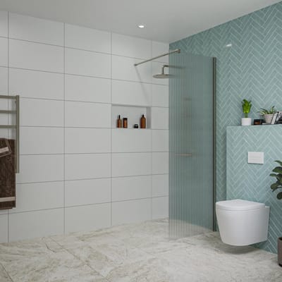 FugaFlow Eccelente Vetro inloopdouche badkamer - 70x200cm - ribbelglas - wandarm - gunmetal