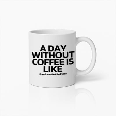 Grappige Koffiemok 330ml – Een Dag Zonder Koffie Is Als… Geen Idee Hoe Dat Voelt – Humor Cadeau voor Koffieliefhebbers & Kantoor