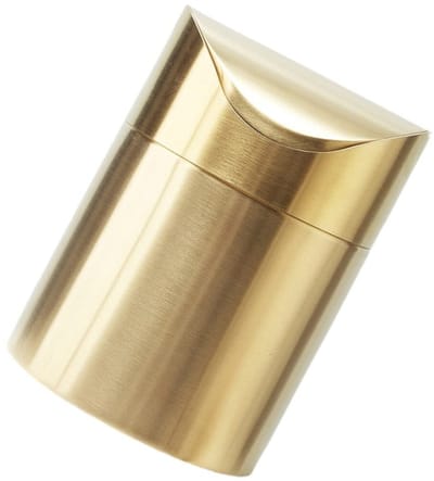 Kleine Mini Prullenbak voor Bureau, Badkamer en Keuken - Ideaal voor Afval, Makeup en Organisatie in Goud