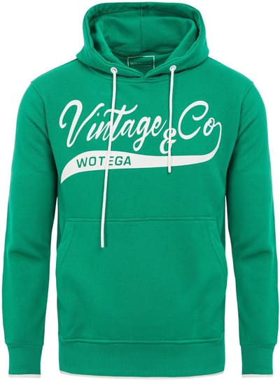 WOTEGA Heren Hoodie WT Star – Regular Fit – Katoenmix – Groen – Tunnelkoord & Kangoeroezak