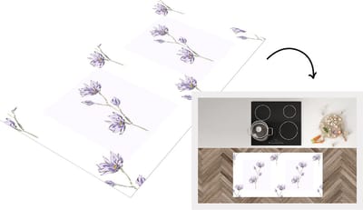 Keukenloper - Loper keuken - Bloemen - Paars - Lente - Patronen - 120x60 cm - Keukenloper vinyl