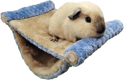 Hangmat voor Kleine Dieren, Warm Bed voor Hamsters, Muizen en Ratten - Comfortabele Hangende Bunk voor Dierenverblijven (Blauw)