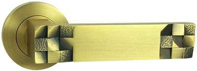 DOMINO TORO-R M3 MAT - Deurkruk op ronde rozet - Blind zonder sleutelgat - Mat bruin - Aluminium deurbeslag set