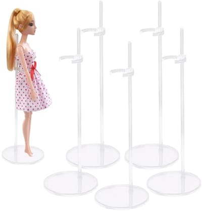 Poppenstandaards - Display houders - Poppen tentoonstellen - Duurzaam kunststof - 5 stuks 25 cm - Transparant