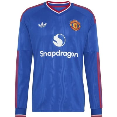 adidas Originals Manchester United FC 26/27 Long Sleeve Away Shirt - Blauw- Heren, Blauw XS