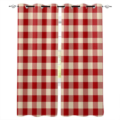 Britse Stijl Blauw Oranje Ruit Raamgordijnen Gordijnen voor Woonkamer Decoratieve Artikelen Woonkamer 135W x 60H(cm)