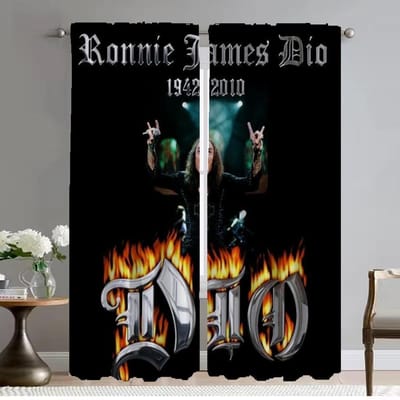 Raamgordijn voor Kamer 2 Panelen Rock-DIO Home Interieurgordijnen Halloween Decoratie Tule voor Slaapkamer Afscheiding Shades Woonkamer W50xH70cmx2pcs-CL gray