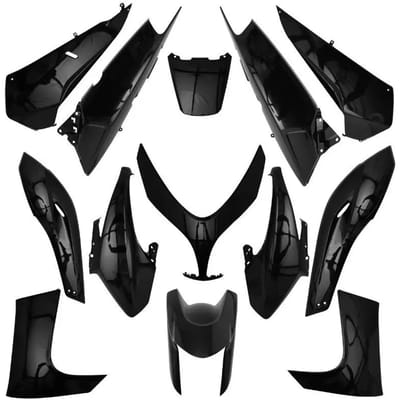 P2R bodykit voor Yamaha 500 Tmax scooter 2008 tot 2011 glanzend zwart Nieuw