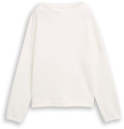 Tom Tailor - Sweatshirt met opstaande kraag - Maat XXL - Whisper White