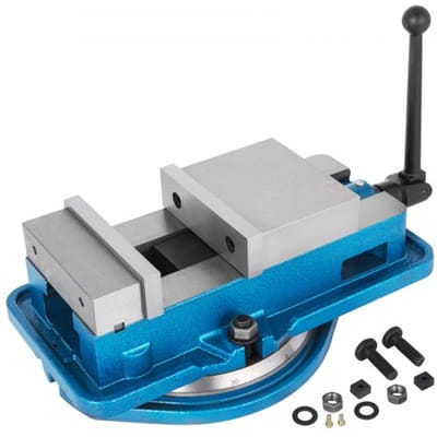 VEVOR Schroefklem Bankschroef 125 mm, Tafelbankschroef 125 mm, Bankklemmen 140 mm, Professionele bankschroef van gietijzer voor kolomboormachines met brede bekken