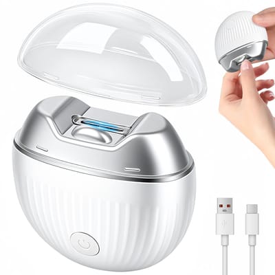4-in-1 Elektrische Nagelknipper - Automatische Nageltrimmer met Nagelvijl en Polijstfunctie - LED Licht - 2 Snelheden - USB-C Oplaadbaar - Stil en Veilig - Met Nagelopvangbak - Compact en Draadloos Ontwerp