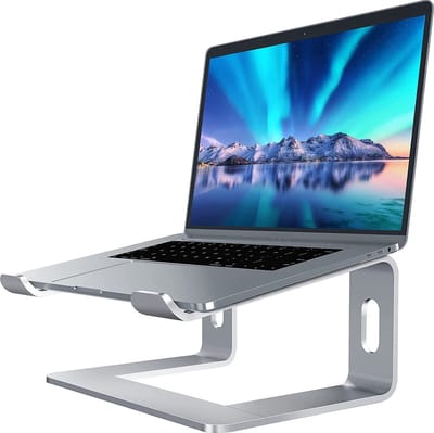 LuxeBass Laptophouder computer verhoging (zilver) - Laptop - Standaard houder - 10 tot 15,6 inch notebook standaard - LB562