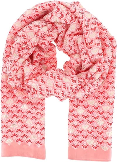 Dames sjaal - Omslagdoek - Mode accessoire - Zijdezacht materiaal - 180x90 cm - Koraalroze