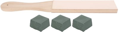 Dailygoods- Messenslijper Dubbelzijdig - Lederen Slijper - Polijstpasta - Ergonomisch Handvat - Voor Messen/Houtsnijgereedschap - 277 Mm
