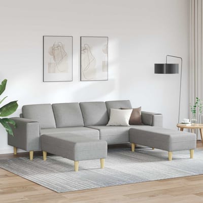 vidaXL Woonkamerbank 3 pcs Wolkgrijs 250 x 188 x 76 cm Polyester