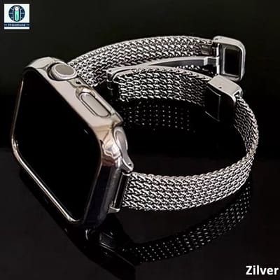 Stravo Slank Milanees RVS Bandje – Geschikt voor Apple Watch 42mm (Series 11/10), 41mm (Series 9/8/7), 40mm (Series 6/5/4, SE 3/2/1), 38mm (Series 3/2/1) – Milanese Horlogebandje met Magnetische Veiligheidssluiting – Zilver