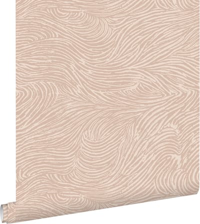 ESTAhome behang 3d golvende lijnen zacht roze - 53 cm x 10.05 m - 139662