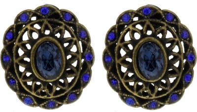 Behave - Ovale stekers met blauw accent - vintage avondstijl