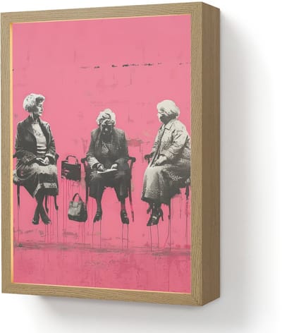 Wandlamp 30x40 cm - Oplaadbaar - Graffiti - Roze - Street art - Vrouwen - Wandlampen binnen woonkamer - Slaapkamer lamp - Decoratieve nachtlamp - Vloerlamp draadloos