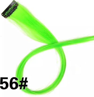 Akyol - Haar extension – groene haar extension – paars – extension – nep haar – 1 stuk – cadeau – carnaval – synthetisch haar