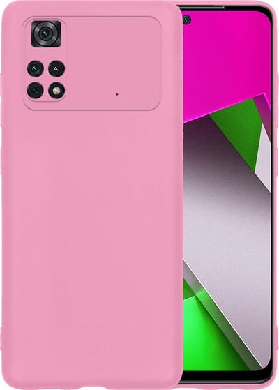 Hoesje - Geschikt voor Xiaomi Poco X4 Pro 5G - Sterk & Shockproof - Hoes Cover - Siliconen Case - Telefoonhoesjes - Lichtroze