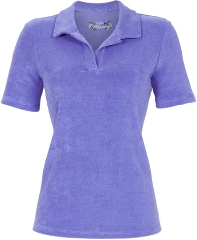 Badstoffen pyjamashirt donkerblauw - Blauw - Maat - 38