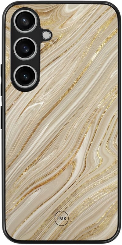 Hoesje geschikt voor Samsung Galaxy A15 - Golden marble - Multi - TPU case - Landschap - Hardcase zwart telefoonhoesje