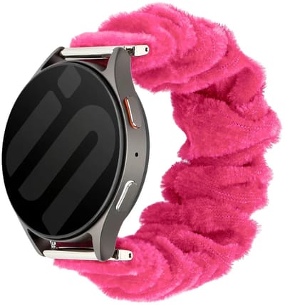 Strap-it Scrunchie Nylon bandje 20mm geschikt voor Samsung Galaxy Watch 7 (40/44mm) / Galaxy Watch 6 (Classic) / Galaxy Watch 5 (Pro) / Galaxy Watch 4 / Watch 3 / Watch FE / Polar Ignite 3-2 / Pacer / Unite / Huawei GT3 - GT2 (Roze)