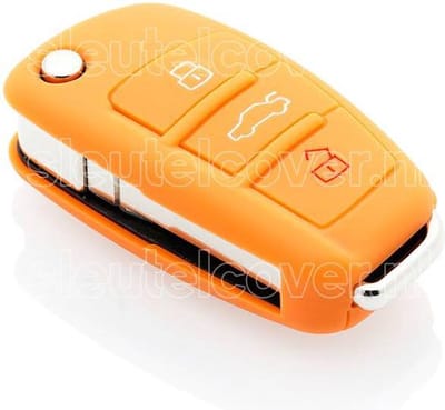 Autosleutel Hoesje geschikt voor Audi - SleutelCover - Silicone Autosleutel Cover - Sleutelhoesje Oranje
