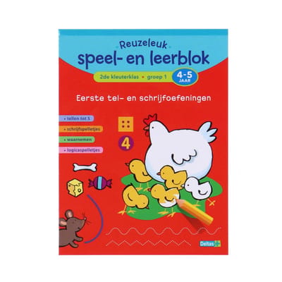 Deltas 0623014 Reuzeleuk speel- en leerblok - Tel- en schrijfoefeningen (4-5 jaar) Educatieve boeken (spelletjes en raadsels)