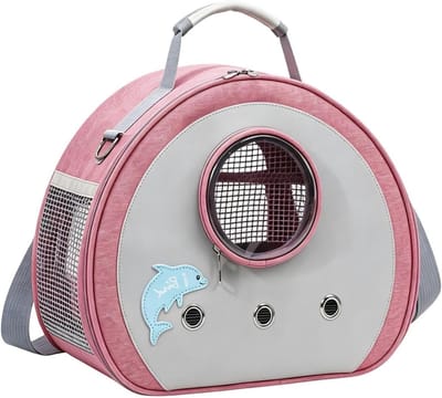 Transporttas Kleine Huisdieren - Reistas Konijn - Veilig Vervoer - Ademende Mesh Panelen - 38x30x4 cm - Roze
