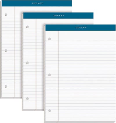 Schrijfblokken 21 x 29 cm met rechtsregels - 3 stuks, 100 vellen per blok - Perfect voor school en kantoor