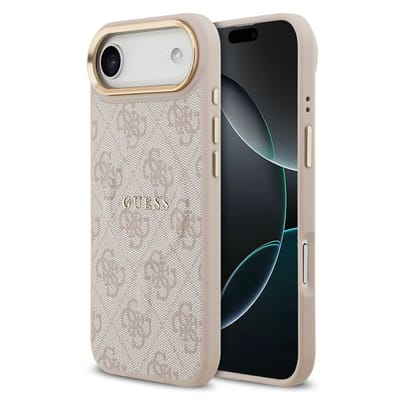 Guess Back Cover - iPhone 17 Air - Roze - Luxe PU Leer - Schokabsorberend Design