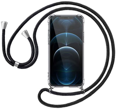 Geschikt voor iPhone 12 Pro Max backcover met koord zwart