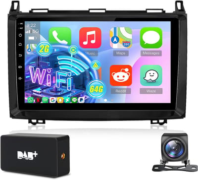 Hexinex Autoradio - Geschikt voor Mercedes-Benz A/B-Klasse W245 W169 W696 / Mercedes-Benz W447 VW Crafter/ Sprinter Android 15 GPS Navigatie Draadloze Carplay & Android Auto 2+64GB - Achteruitrijcamera DAB+