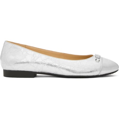 Michael Kors Rebecca Flex Ballet Silver Maat: 36.5 | Ballerina's Outlet | Dames | Zilver