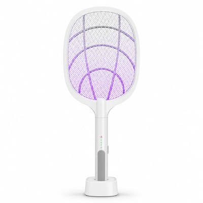 Elektrische Vliegenmepper - 2-in-1 Muggenlamp met UV-licht - Oplaadbare Insectenverdelger - Met Laadstation - USB-C - Veiligheidsrooster - Chemicaliënvrij