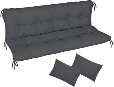 FEROCITY - Tuinschommelkussen - Waterafstotend - Zitcomfort - Onderhoudsvriendelijk - Duurzaam - 185 x 50 x 50 x 10 cm - Polyester - Grafiet