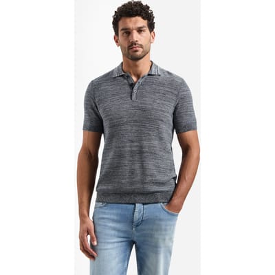 No Excess Pullover Short Sleeve Polo Navy  L