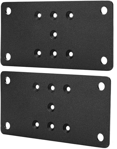 Paalhouder Plaat - Bevestigingsanker Sokkel - Stevig Plaatsen Palen - Gepoedercoat Staal - 17 x 9 cm - Zwart