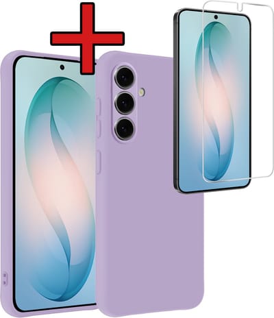 Hoesje - Met Screenprotector - Geschikt voor Samsung Galaxy S26 Plus - Sterk & Shockproof - Telefoon Hoes - Back Cover - Siliconen Case - Telefoonhoes - Lila