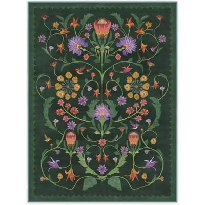 Iris Apfel Protea Bosgroen Tapijt voor Woonkamer Bloemen Esthetiek Sierlijk Gotisch Huisdecoratie Tapijt Antislip Wasbare Vloermat 50x80cm