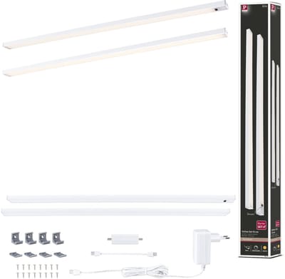 LED-onderkastverlichting Inline Startersset 3000K dimbaar 2x6W 550x26 mm 2x500lm 230/24V Wit mat