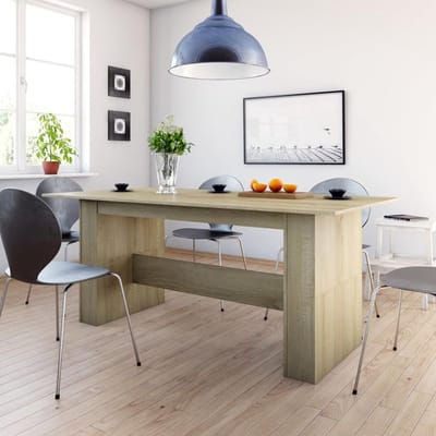Eettafel Rechthoekig - Eetkamer Tafel - Gezellig Tafelen - Stabiel Duurzaam Ontwerp - 180 x 90 cm - Eiken Sonoma