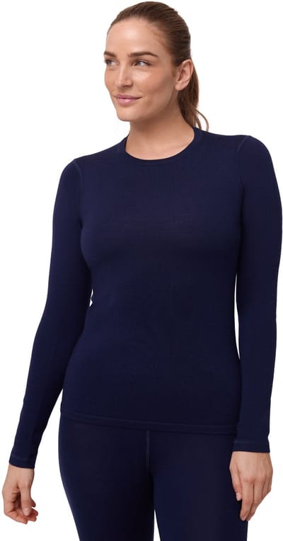 DANISH ENDURANCE Thermoshirt met Lange Mouwen voor Dames - van Merino Wol - Donker Marineblauw - Maat XXL
