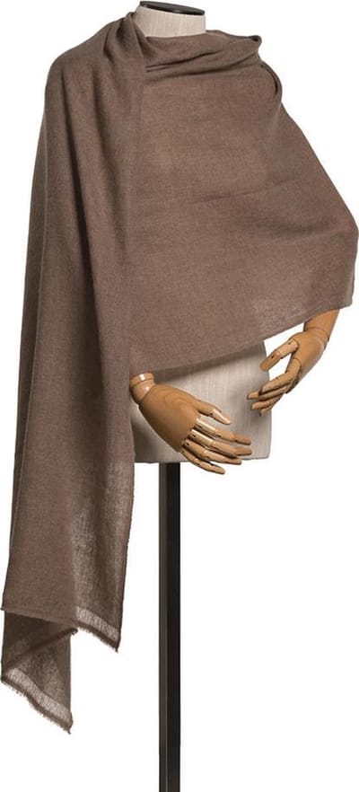 Pashmina 100 % kasjmier Natural Brown