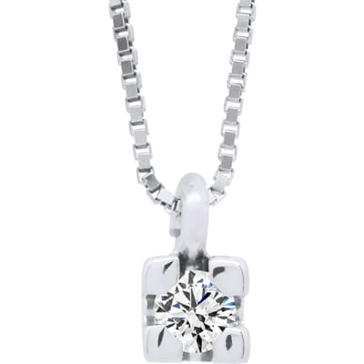 Ketting Diamond Solitaire 0,05 Cts White Gold