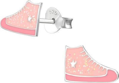 Amanto Kids Oorbellen Chrisa - 925 Zilver E-Coating - Sneaker - 6x10mm