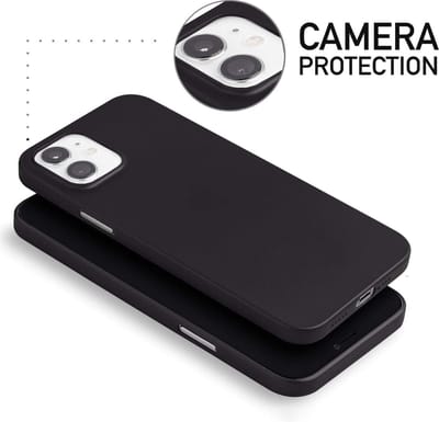ShieldCase Extreem dun geschikt voor Apple iPhone 12 / 12 Pro hoesje - 6.1 inch - zwart - Ultra dun hoesje - Super dunne case - Dun hoesje - Transparante case doorzichtig